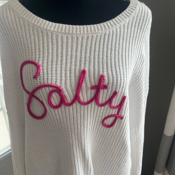 Salty Sweater with Pink Embroidery - Picture 2 of 5